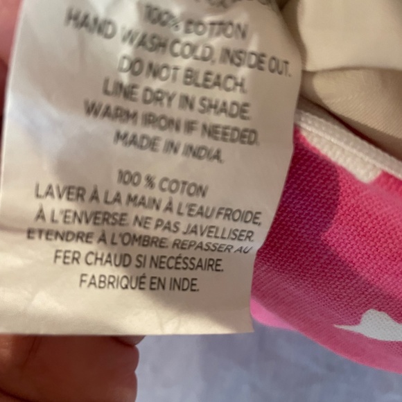 Kate Spade dot patterned pink pillow with down insert and hidden zipper - Picture 5 of 7